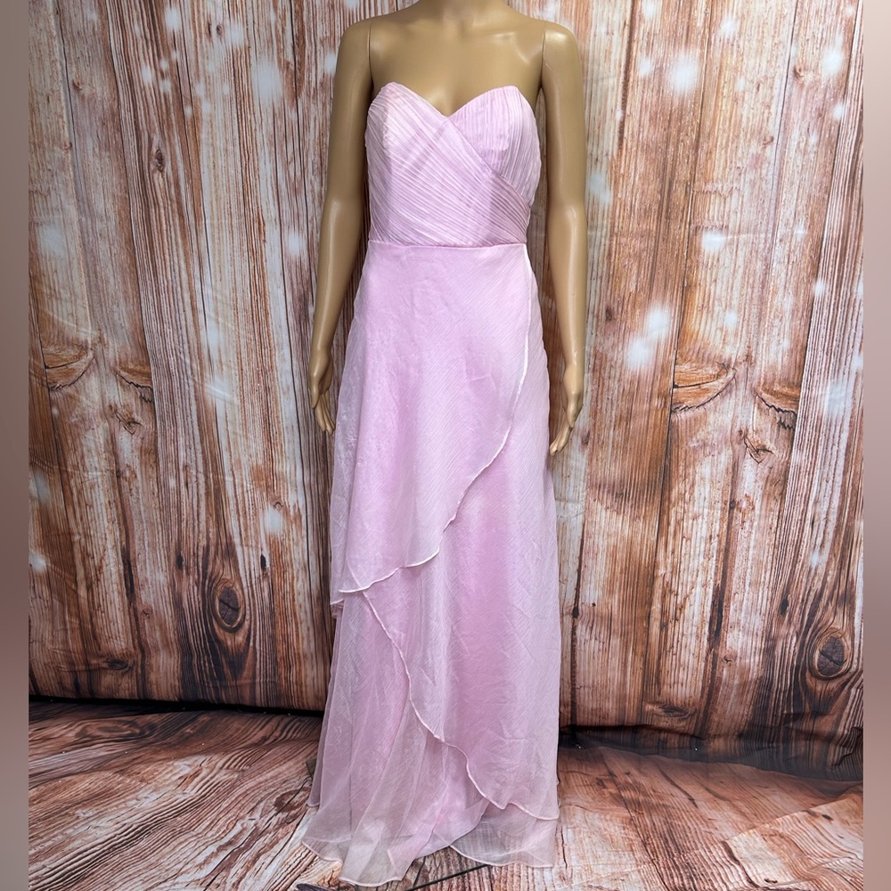 Lulu’s Blush‎ Pink Chiffon Strapless Maxi Dress